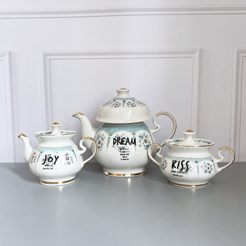 Porcelanski set joy, dream, kiss